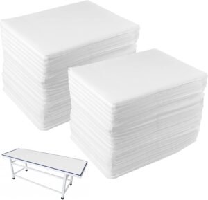 DEAYOU 40 PCS Spa Bed Sheets, Non Woven Fabric Bed Cover for Tattoo, Hotels, Esthetician, 31″ x 67″, Oil-Proof