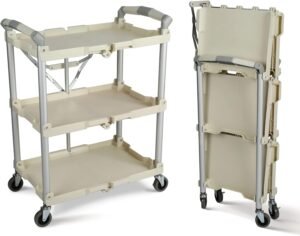 Olympia Tools 89-351 Pack-N-Roll Folding Collapsible Service Cart, 150LB Capacity, White