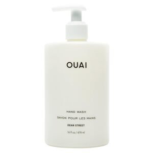 OUAI Hand Wash – Liquid Hand Soap with Jojoba, Avocado, & Rose Hip Oil for Replenished Skin – Gentle Exfoliating Bathroom + Kitchen Hand Soap (16 Fl Oz)