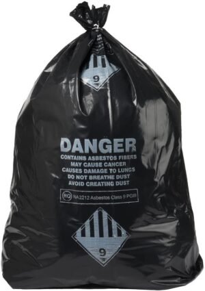 Ultrasac 33 Gal. Asbestos 4 Mil Bag – 30″ x 40″ – Pack of 50, Black (UL-ASB-4 MIL-50)