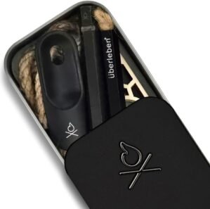 Überleben FIREKIT Survival Fire Starter Kit – All-in-One Fire Starting Kit w/Ferro Rod, Striker, Tinder Wick & Bellow, & Dry Kindling for Camping