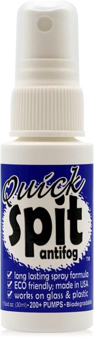 Jaws Quick Spit Anti-Fog Spray for Swim Goggles, Eye Glasses, Snorkel Mask, Scuba Divers, and Safety Eyewear, Made in The USA