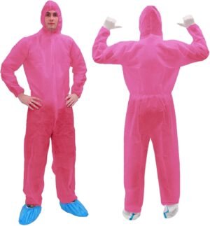 Colorful Disposable Coverall, PP Hazmat Suits with Hood and Elastic Cuffs for Spray Painting Industrial