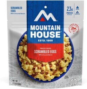 Mountain House Scrambled Eggs with Bacon | Freeze Dried Backpacking & Camping Food | Single Serving | Gluten-Free