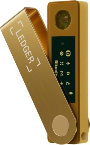 Ledger Nano X – Secure and manage your crypto & NFTs on-the-go with our Bluetooth-enabled hardware wallet (Gold)
