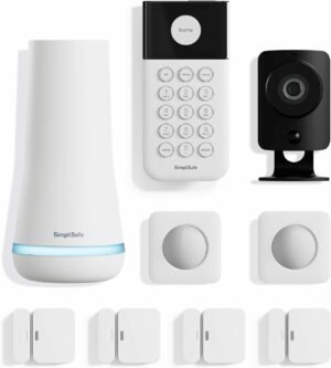 SimpliSafe 9 Piece Wireless Home Security System w/HD Camera – Optional 24/7 Professional Monitoring – No Contract – Compatible with Alexa and Google Assistant
