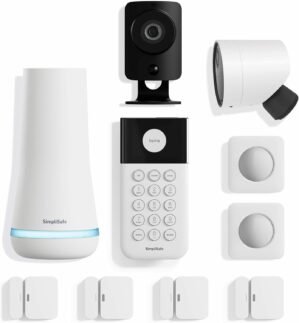 SimpliSafe 10 Piece Wireless Home Security System with Outdoor Camera – Optional 24/7 Professional Monitoring – No Contract – Compatible with Alexa and Google Assistant