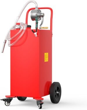 Gas Caddy 30 Gallon Fuel Storage Tank, Large Fuel Container Gas Can with Hand Siphon Pump, Portable Gasoline Water Fuel Transfer Tank for Boat Car Atv Mowers Motorcycle