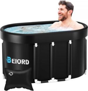 Oval Ice Bath Tub for Athletes，Multiple Layered Portable Outdoor Oval Plunge Tub for Recovery，Cold Plunge Tub Outdoor for Athletes，Cold Bath Plunge Tub Gym