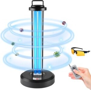 38W UV Sanitizer Light, Portable Ultraviolet Light with 3-Gear Timer and Remote Control, 110V UV Light, 99.99% UVC Cleaning Lamp for Home, Office, Hotel, School