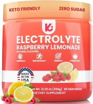Keppi Keto Electrolytes Powder No Sugar – Sugar Free Electrolytes – Keto Hydration Electrolytes – Made in USA – Delicious Raspberry Lemonade Flavor – Mixes Easily No Clumps