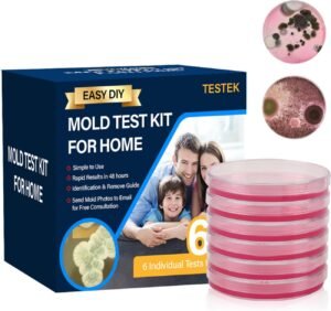 Mold Test Kit for Home – 6 Individual Detection Tests,Home Surfaces, HVAC System,Indoor Air Quality Testing Kits,DIY Mold Detector Includes Detailed Mold Identification Guide