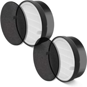 LEVOIT LV-H132 Air Purifier Replacement Filter, 3-in-1 Nylon Pre-Filter, High-Efficiency Activated Carbon, LV-H132-RF, 2 Pack