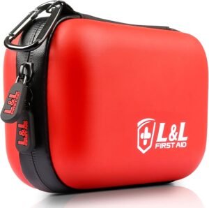 Emergency Kit 120 Piece Travel Car Survival Gear First Aid Kit,Waterproof Emergency Mini First Aid Kit,Portable Small First Aid Kit for Survival Car Travel Office Camping Sports Hiking (Red)