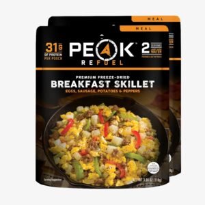 Peak Refuel Breakfast Skillet | 39g Protein | 680 Calories | 100% Real Meat | Premium Freeze Dried Backpacking & Camping Food | 2 Servings | Ideal MRE Survival Meal (2-Pack)