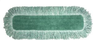 Rubbermaid Commercial Products Dust Pad with Fringe, 18-Inch, Green, Heavy-Duty Cleaning for Hardwood/Tile/Laminated Floors in Kitchen/Lobby/Office