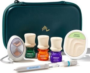 Lifelines Sensory Essentials Travel Set – Includes Everyday Aromatherapy Diffuser, Fidget Grounding Stone, Pen Diffuser & 3 Essential Oil Blends – Unique Sensory Gifts for Women & Men