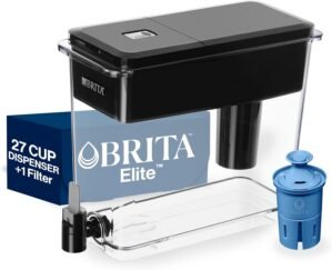 Brita UltraMax Elite Water Filter Dispenser, Removes 99% of Lead, Includes 1 Filter, 27-Cup, Black