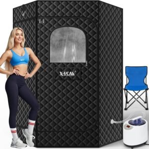Extra Large Sauna Box, Steam Sauna, Portable Sauna for Home, Sauna Tent with 3L Steamer, Folding Chair and Remote Control, 9 Levels