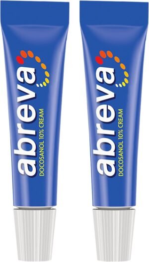 Abreva 10 Percent Docosanol Cold Sore Treatment, Treats Your Fever Blister in 2.5 Days – 0.07 oz Tube x 2