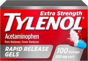 Tylenol Extra Strength Acetaminophen Rapid Release Gels, Pain Reliever & Fever Reducer, 100 ct