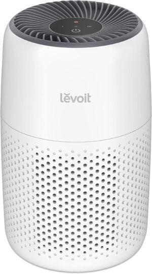 LEVOIT Air Purifiers for Bedroom Home, 3-in-1 Filter Cleaner with Fragrance Sponge for Better Sleep, Filters Smoke, Allergies, Pet Dander, Odor, Dust, Office, Desktop, Portable, Core Mini-P, White
