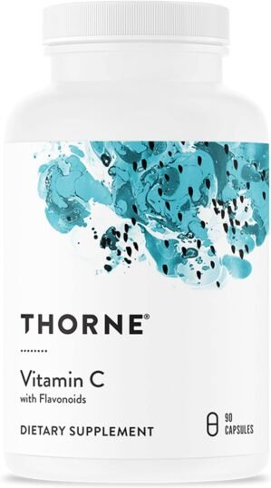THORNE Vitamin C – Blend of Vitamin C and Citrus Bioflavonoids from Oranges – Support Immune System, Production of Cellular Energy, Collagen Production and Healthy Tissue – Gluten-Free – 90 Capsules