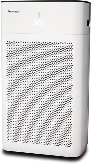 Soleus Air Exclusive Large Room Air Purifier, Dual True HEPA Filter, Dual Carbon Filter, Hospital Grade, Real Time Air Quality Sensor, Mirage Display, Extremely Quiet, Up to 500 SqFt…