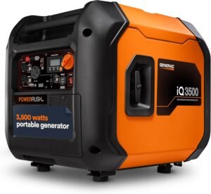 Generac 7723 iQ3500 3,500-Watt Gas-Powered Portable Inverter Generator – Electric Start – Lightweight Enclosure Design for Ultra-Quiet Performance – COsense Technology