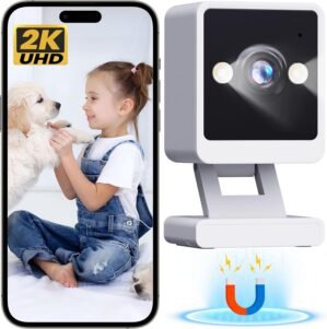 Indoor Camera, 2K Cameras for Home Security with Color Night Vision & Siren, Pet Camera with Phone App, Indoor Security Camera with 2-Way Audio, Cloud & SD Card Storage, Work with Alexa