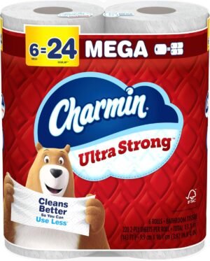 Charmin Ultra Strong Toilet Paper 6 Mega Rolls, 220 Sheets Per Roll
