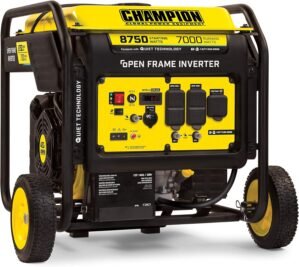 Champion Power Equipment 8750-Watt Electric Start Home Backup Portable Open Frame Inverter Generator with Quiet Technology
