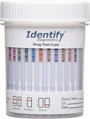 Drug Test Cups | 5 Pack | 12 Panel CLIA Waived Instant Urine Drug Test Kit for AMP,BAR,BUP,BZO,COC,MDMA,MET,MOP|OPI,MTD,OXY,PCP,THC