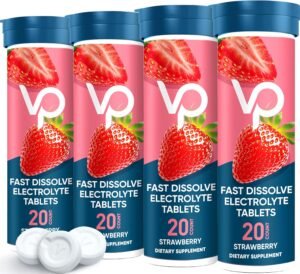 Venture Pal Chewable Electrolyte Tablets, Fast-Dissolve Sugar-Free Stick Salt Tablets – Variety Pack for Rapid Hydration, Outdoor Running, Hiking, Sports | Keto & Vegan Friendly | 80 Count (4 Pack)