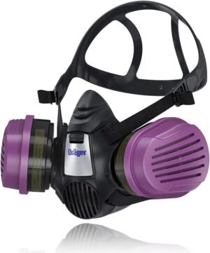 Dräger X-plore 3500 Respirator Mask Multi-Gas/P100 Combination Cartridge (OV/AG/HF/FM/CD/AM/MA/HS/P100) NIOSH-certified Half-Mask for Painting, Chemicals, Construction