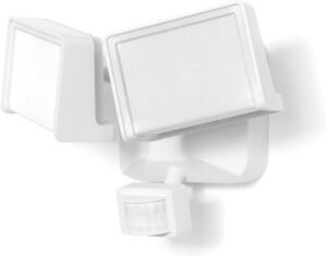 Motion Sensor Flood Lights, 3500 Lumens Outdoor Security Lights with Double Head, 5000K, IP65 Waterproof Exterior LED Floodlight Light for Garden, Garage, Porch (White-2)