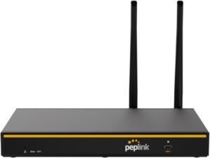 Peplink B-One Gigabit Dual WAN WiFi Router for Wireless Internet | 1GBps Throughput | 2X WAN Port, 4X LAN Port, Dual-Band 2X2 MIMO Wi-Fi | WAN Smoothing for Small Office & Home Connectivity