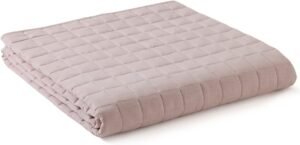 YnM Exclusive Cooling Weighted Blanket, Nylon/PE Fabric, Smallest Compartments with Glass Beads, Bed Blanket for One Person of 140lbs, Ideal for Twin/King Bed (48×72 Inches, 15 Pounds, Violet Pink)