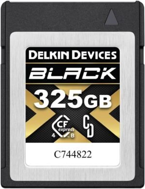 Delkin Devices Black 325GB CFexpress 4.0 Type B Memory Card with pSLC Flash, up to 3530MB/s Read for Professional Video and Photography