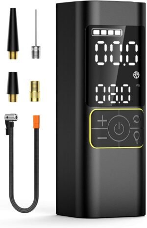 Tire Inflator Portable Air Compressor, Upgraded 2.0 Dual-Cylinder, 150PSI & 1-Min Fast Inflation, Auto Shutoff, LED Dual Displays, Cordless Pump for Cars, Trucks, Motorcycles, Bicycles, and More