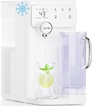 SimPure Y10C UV Cold Reverse Osmosis Water Filter Countertop, 7-Stage RO Water Filtration System, Water Purifier with Portable Water Pitcher, Temperature Adjustable 43-59°F, No Installation