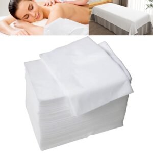 100 Pcs disposable sheets for massage table mechgee disposable bed sheets Suitable for beauty salons, spa massage shops, tattoo parlors etc,Non-woven, breathable,70in*31in white