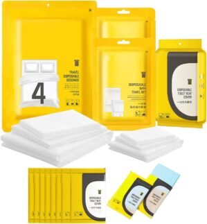 FIRSTONE Disposable Bed Sheets Travel Sheets for Hotel, 18Pcs Travel Essentials with Soft Breathable Bed Cover, Bed Sheet, Pillowcase, Towel Set for Trips, Hotels, Spa, Camping, Overnight Stay, White