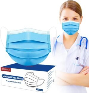 100 Pack Disposable Face Masks, Medical Grade 3 Ply Protection Face Mask for Adults – Comfortable,Soft, Breathable