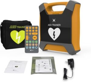 AED Trainer, XFT AED Training Kit CPR Equipment Training Device Automatic External Defibrillator Simulator, AED Trainer Professional for First Aid Trainee Beginner XFT-120GA (Orange Version)
