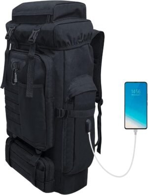 80L 100 Liters Camping Hiking Military Tactical Backpack,Water Resistant Large Travel Daypacks Outdoor MOLLE Rucksack