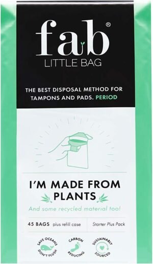 Fab Little Bag Starter Plus Pack – 45 Sanitary Disposal Bags Plus Recyclable Refill Pack for Out and About (45 Pack)