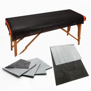 20 Pieces Tattoo Bed Covers Disposable Drape Sheets Black 40 x 90 inches Thick Massage Table Cover Waterproof for Tattoo Chair Cleaning Supplies, Medical, Soft Non Woven Fabric and Ink-proof Poly