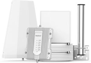 Amazboost Cell Phone Signal Booster for Home, Supports 5,000 SQ FT Area, All U.S. Carriers – Compatible with Verizon, AT&T, T-Mobile, Sprint & More-FCC Approved 5G 4G LTE 3G Cell Phone Booster