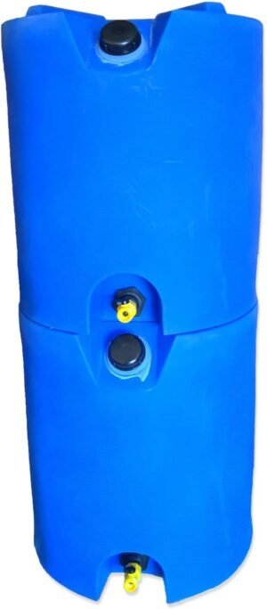 30 Gallon Stackable Emergency Water Storage Tank – 2 Tanks & Kit- BPA Free Food Grade Plastic – Survival Supply Barrel – Portable & Reusable